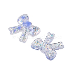 Cute Transparent Resin Decoden Cabochons, Bowknot with Glitter Powder, Royal Blue, 29x28.5x6mm(RESI-S03-02C)