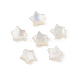 Natural White Shell Beads, Star, Creamy White, 8x8x4~4.5mm, Hole: 0.8mm(SHEL-R100-06A)