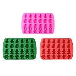 Christmas Rectangle Cake DIY Food Grade Silicone Mold, Cake Molds (Random Color is not Necessarily The Color of the Picture), Random Color, 218x339x18mm, Inner Diameter: 42~52x42~46mm(DIY-K075-07)