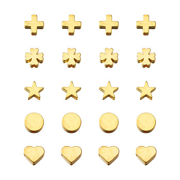 Brass Beads, Mixed Shapes, Golden, 8x3mm, Hole: 1.8mm, 150pcs/set