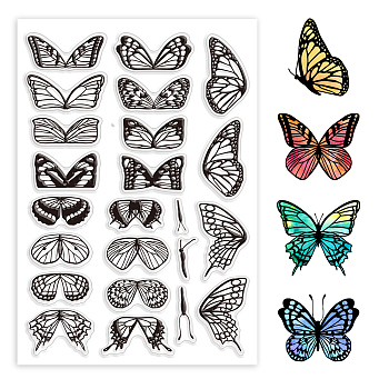 PVC Stamps, for DIY Scrapbooking, Photo Album Decorative, Cards Making, Stamp Sheets, Film Frame, Butterfly, 21x14.8x0.3cm