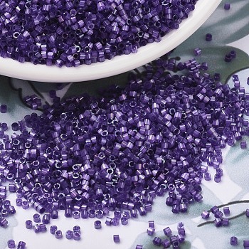 MIYUKI Delica Beads, Cylinder, Japanese Seed Beads, 11/0, (DB1810) Dyed Purple Silk Satin, 1.3x1.6mm, Hole: 0.8mm, about 2000pcs/10g