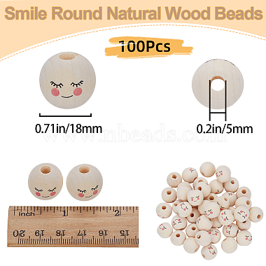 100Pcs Maple Wood European Beads(WOOD-GF0001-97)-2