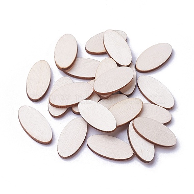 Antique White Oval Wood Cabochons