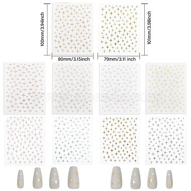 10 Sheet 10 Style Nail Art Stickers Decals(DIY-GL0004-46)-2