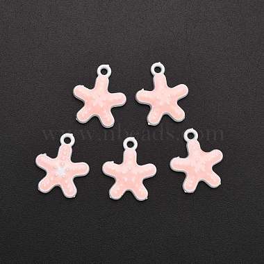 Pink Starfish Alloy+Enamel Pendants