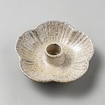 Porcelain Candle Holders, Flower, Tan, 123x123x33mm, Inner Diameter: 22.5mm(DJEW-WH0028-024B)
