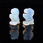 Synthetic Opalite Horse Figurine, Feng Shui Energy Stone Gift for Home Office Desktop Decoration, 25.5~27x17.5~20x11~13mm(DJEW-N005-01A)