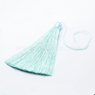 Nylon Tassel Big Pendants, Ice Silk Tassel, Sky Blue, 123x12mm(HJEW-F005-B09)