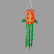 Polyester Halloween Theme Pumpkin Windsock Flag, for Outdoor Banner Decorations, Coral, 1210mm(AJEW-WH20003-09)