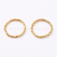 Iron Textured Jump Rings, Open Jump Rings, for Jewelry Making, Golden, 12x1mm, 18 Gauge, Inner Diameter: 10mm, about 1950~2000pcs/bag(IFIN-D086-03-G)