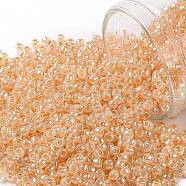 TOHO Round Seed Beads, Japanese Seed Beads, (904) Ceylon Apricot, 11/0, 2.2mm, Hole: 0.8mm, about 5555pcs/50g(SEED-XTR11-0904)