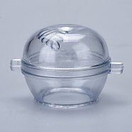 Plastic Candle Molds, for Candle Making Tools, Apple Shape, Clear, 75x58x47mm, Hole: 32mm, Inner Diameter: 50mm(DIY-I035-06)