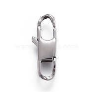 304 Stainless Steel Lobster Claw Clasps, Stainless Steel Color, 18x7x3mm, Hole: 3mm(STAS-I117-02C-P)
