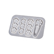 DIY Silicone Quicksand Molds, Shaker Molds, Resin Casting Molds, for UV Resin, Epoxy Resin Hair Clip Making, Sakura/Heart, Paw Print, 76x114x9mm(X-SIMO-PW0014-03A)