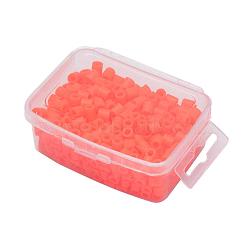 1 Box 5mm Hama Beads PE DIY Fuse Beads Refills for Kids, Tube, Coral, 5x5mm, Hole: 3mm, about 500pcs/box(DIY-X0047-A12-B)