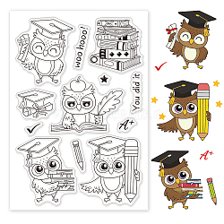 PVC Plastic Stamps, for DIY Scrapbooking, Photo Album Decorative, Cards Making, Stamp Sheets, Owl Pattern, 16x11x0.3cm(DIY-WH0167-56-652)