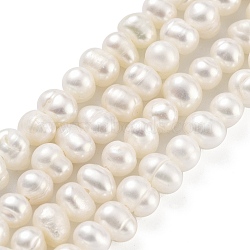 Natural Cultured Freshwater Pearl Beads Strands, Potato, Antique White, 4~4.5mm, Hole: 0.5mm, about 38pcs/strand, 6.89~7.09 (17.5~18cm)(PEAR-C003-10C)