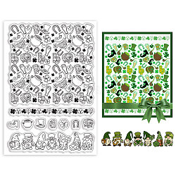 PVC Plastic Stamps, for DIY Scrapbooking, Photo Album Decorative, Cards Making, Stamp Sheets, Film Frame, Saint Patrick's Day Themed Pattern, 16x11x0.3cm(DIY-WH0167-57-0121)