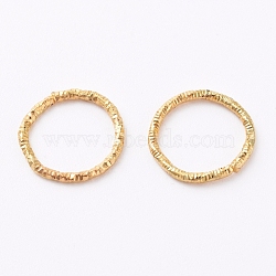 Iron Textured Jump Rings, Open Jump Rings, for Jewelry Making, Golden, 12x1mm, 18 Gauge, Inner Diameter: 10mm, about 1950~2000pcs/bag(IFIN-D086-03-G)
