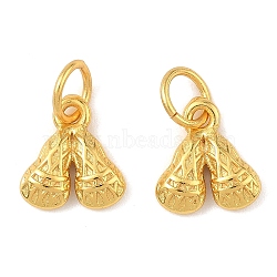Brass Pendants, Shoes Charms, Long-Lasting Plated, Lead Free & Cadmium Free, with Jump Ring, Golden, 9x8x2mm, Hole: 3mm(KK-K364-39G)