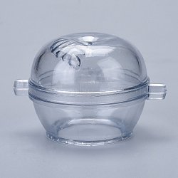 Plastic Candle Molds, for Candle Making Tools, Apple Shape, Clear, 75x58x47mm, Hole: 32mm, Inner Diameter: 50mm(DIY-I035-06)