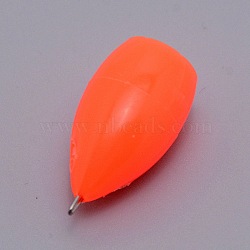 ABS Fishing Thrower Rig Floats, Fishing Accessories, with Stainless Steel Pin, for Freshwater Saltwater Fishing, Orange Red, 33x18mm, Hole: 2.5mm(FIND-WH0066-57B-01)