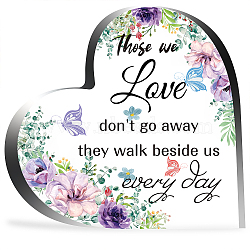 Heart-shaped with Word Acrylic Ornaments, Home Decorations, Floral Pattern, 99x10x99mm(DJEW-WH0241-002)