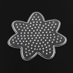 Flower ABC Plastic Pegboards used for 5x5mm DIY Fuse Beads, Clear, 87x87x5mm(DIY-Q009-15)