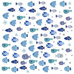 PVC Wall Stickers, Wall Decoration, Fish Pattern, 800x290mm, 2 sheets/set(DIY-WH0228-546)