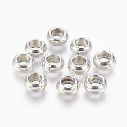 Tibetan Style Alloy Beads, Cadmium Free & Lead Free, Donut, Antique Silver, 10x4mm, Hole: 6mm(X-TIBE-R224-AS-LF)