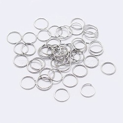 925 Sterling Silver Open Jump Rings, Round Rings, Platinum, 4x0.7mm, Inner Diameter: 2mm, about 243pcs/10g(STER-F036-02P-0.7x4mm)