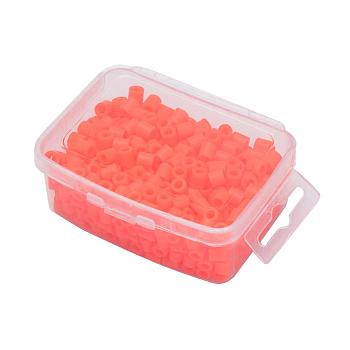 1 Box 5mm Hama Beads PE DIY Fuse Beads Refills for Kids, Tube, Coral, 5x5mm, Hole: 3mm, about 500pcs/box