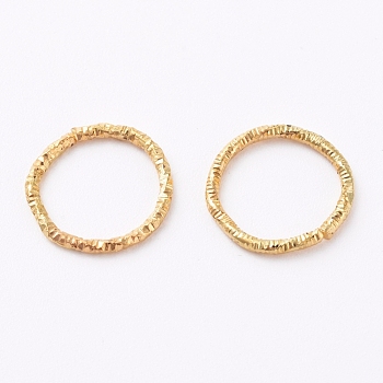 Iron Textured Jump Rings, Open Jump Rings, for Jewelry Making, Golden, 12x1mm, 18 Gauge, Inner Diameter: 10mm, about 1950~2000pcs/bag