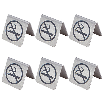 Stainless Steel Hotel Resturant Table Reservation Signage Board Desk Sign Plate, Stainless Steel Color, 48x50x50mm, 6pcs