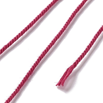 Polyester Twisted Cord, Round, for DIY Jewelry Making, Cerise, 1mm, about 49.21 Yards(45m)/Roll
