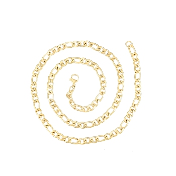 Men's 201 Stainless Steel Figaro Chains Necklace, Golden, 19.69 inch(50cm), Wide: 5mm