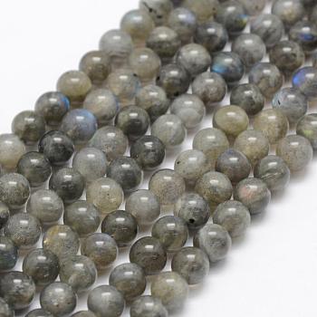 Natural Labradorite Beads Strands, Grade A+, Round, 6mm, Hole: 1mm, about 66pcs/strand, 15.3 inch(39cm)