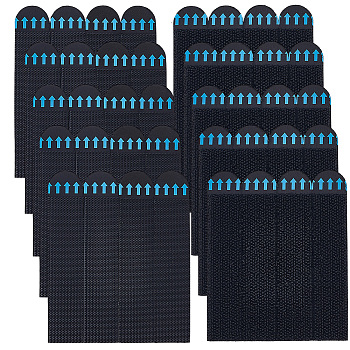 5 Sets Hook and Loop Fastening Tape Strap Cable Ties, with Adhesive Tape, Black, 19x93x2mm, 4 pairs/set