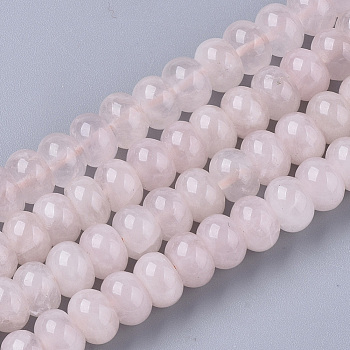 Natural Rose Quartz Beads Strands, Rondelle, 8x5~6mm, Hole: 0.8mm, about  76~77pcs/Strand, 15.94 inch(40.5 cm)