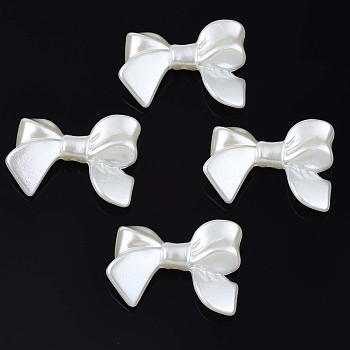 Acrylic Imitation Pearl Beads, High Luster, Bowknot, Creamy White, 24x33x6.5mm, Hole: 1.6mm