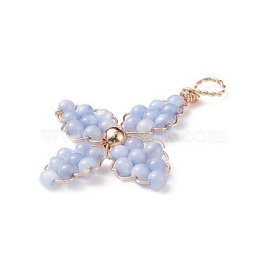 2 pièces 2 couleurs pendentifs en perles de coquille d'eau douce naturelle teintes(PALLOY-JF01910)-4