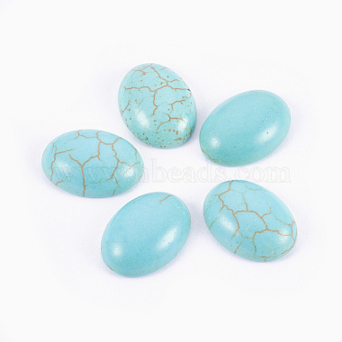 14mm DarkTurquoise Oval Synthetic Turquoise Cabochons