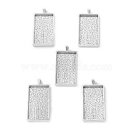 Alloy Pendant Cabochon Settings, Plain Edge Bezel Cups, Cadmium Free & Nickel Free & Lead Free, Rectangle, Antique Silver, 59x27x7.5mm, Hole: 8x4mm, Tray: 47x24mm(X-PALLOY-2418-AS-FF)