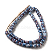Handmade Nepalese Lampwork Beads, Chevron Beads, Column, Light Sea Green, 10~13x11~13mm, Hole: 2mm, about 54~56pcs/strand, 13.39~14.17''(34~36cm)(LAMP-B023-05B-06)