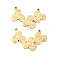 Ion Plating(IP) 304 Stainless Steel Pendants, Flower Charm, Golden, 19x30x1.5mm, Hole: 1.5mm(STAS-S140-17G)