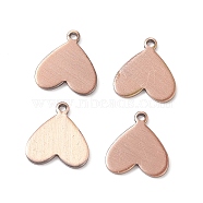 Brass Charms, Stamping Blank Tag, Long-Lasting Plated, Heart, Brushed Red Copper, 12x11x1mm, Hole: 1.2mm(KK-XCP0001-65R)