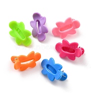 Plastic Alligator Hair Clip Findings, for DIY Kids Hair Accessories, Flower, Mixed Color, 30.5x18.5x16.5mm, 6pcs/card(PHAR-Z004-13)