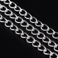 Iron Side Twisted Chain, Unwelded, Lead Free, with Spool, Silver Color Plated, 6x4x0.7mm, about 328.08 Feet(100m)/roll(CH-S085-S-LF)