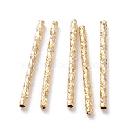 Brass Tube Beads, Long-Lasting Plated, Faceted Tube, Real 24K Gold Plated, 30x2mm, Hole: 1.2mm(X-KK-Y003-77B-G)